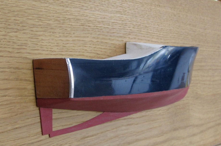 Raised deck cruiser 25 foot william hand half hull model