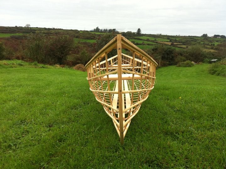 Snowshoe 16 skin on frame airolite canoe.