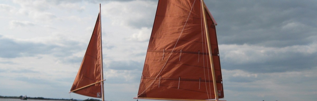 Catbird 16 Lug Yawl rig afloat